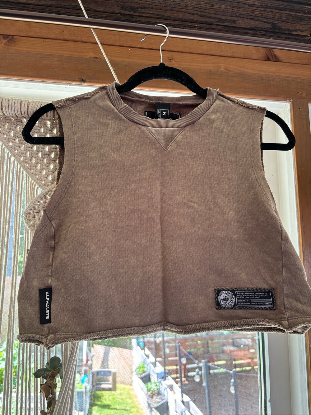 ALPHALETE Cropped Muscle Tank in Taupe